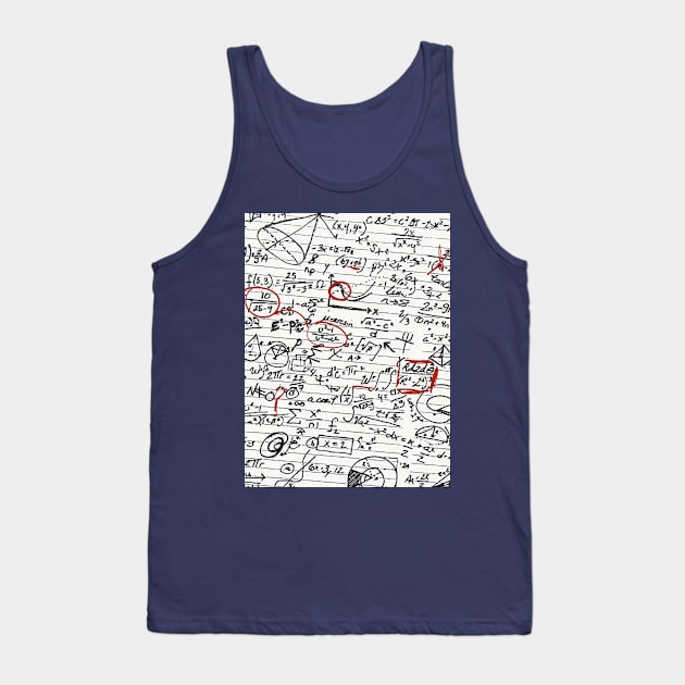 Math Formulas Notes Tank Top by Digital GraphX